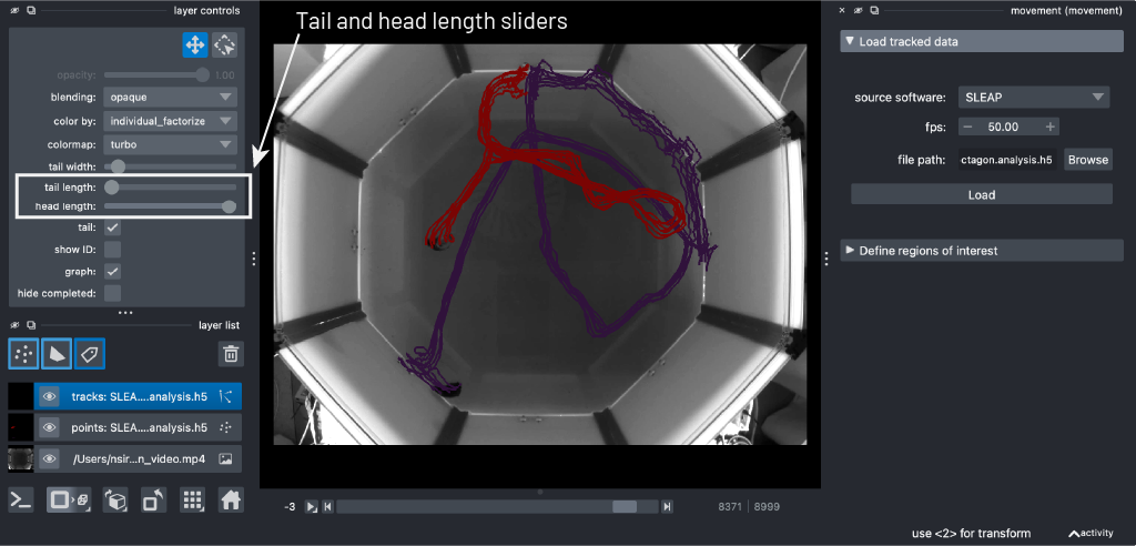 napari tracks sliders